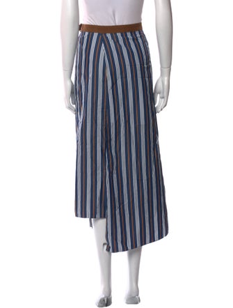 Brunello Cucinelli Striped Midi Length Skirt