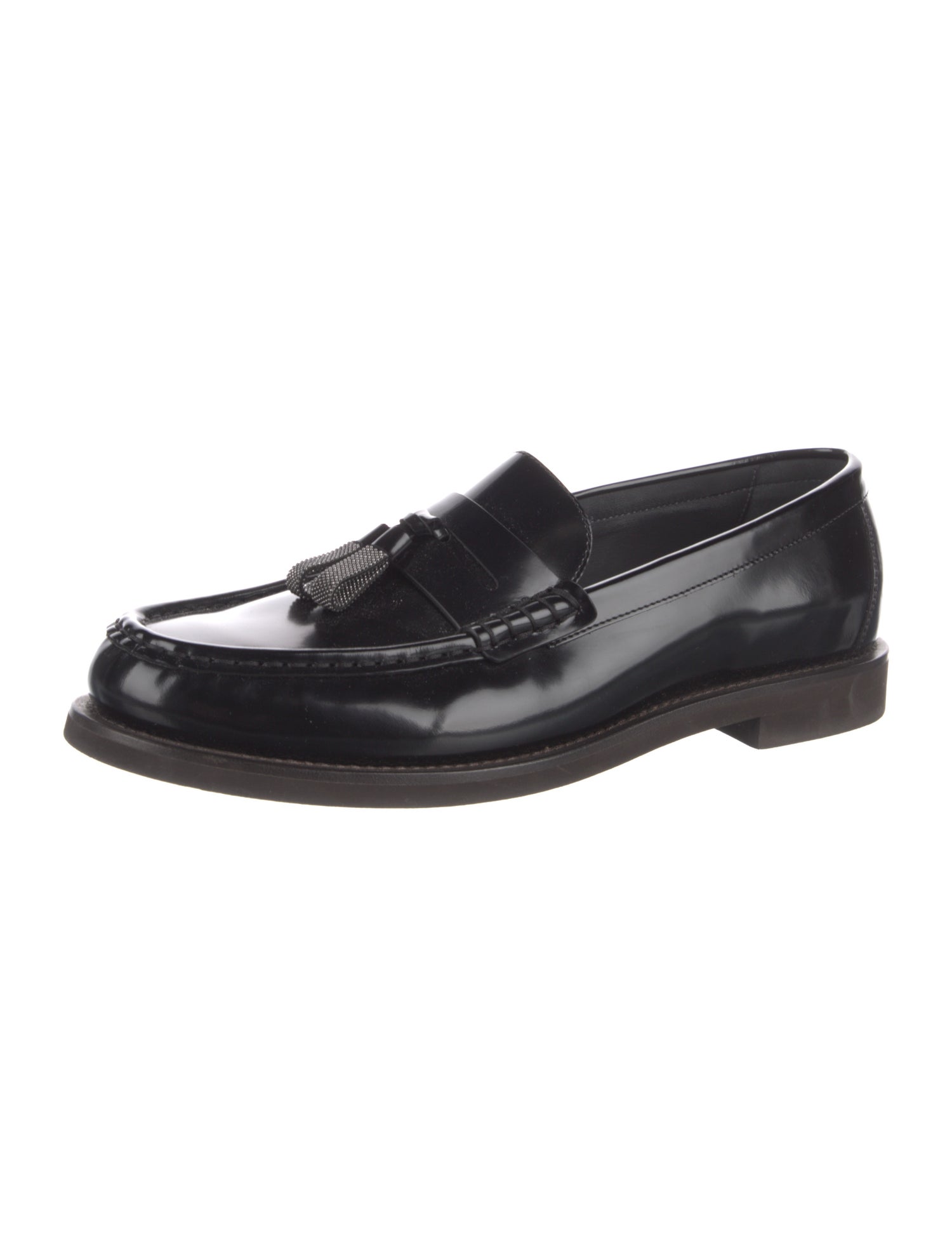 Brunello Cucinelli Monili Patent Leather Loafer Sneakers