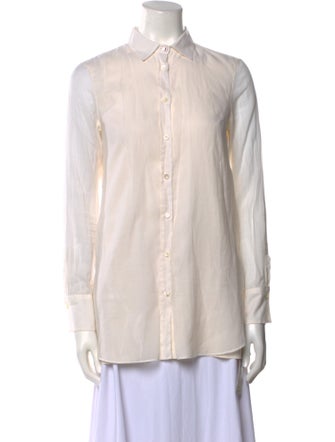 Brunello Cucinelli Long Sleeve Button-Up Top