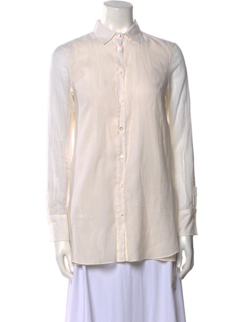 Brunello Cucinelli Long Sleeve Button-Up Top