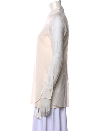 Brunello Cucinelli Long Sleeve Button-Up Top