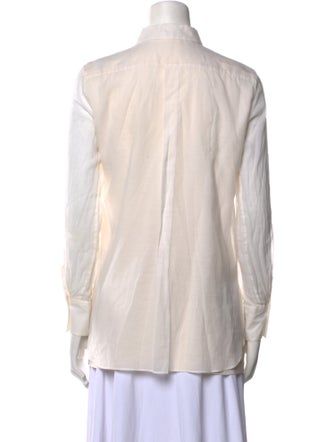 Brunello Cucinelli Long Sleeve Button-Up Top