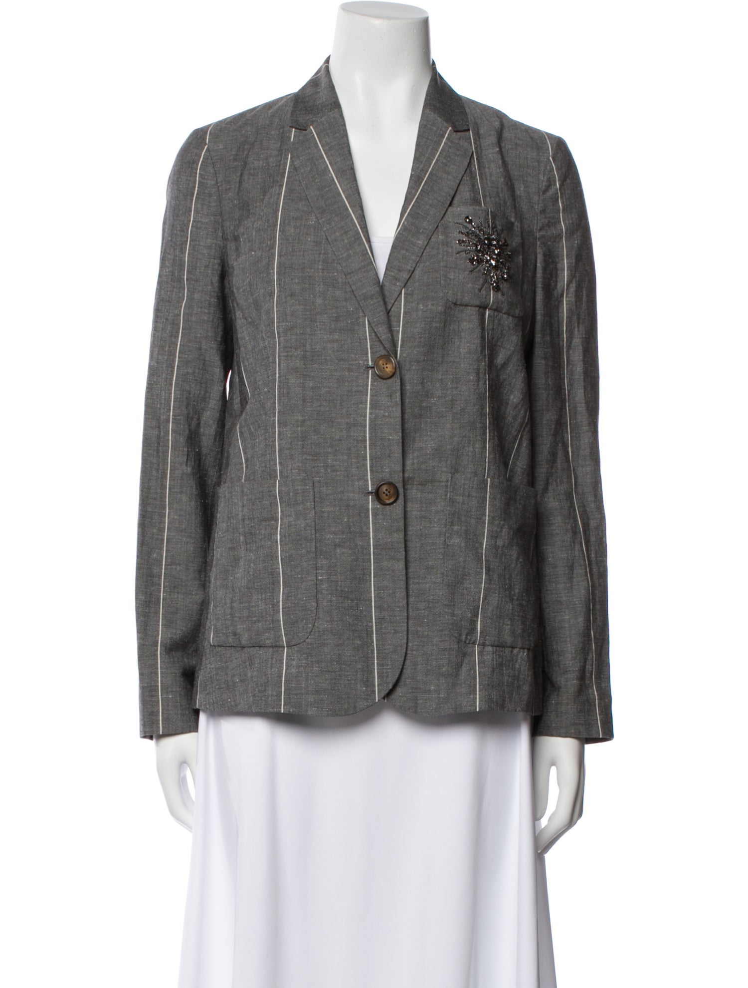 Brunello Cucinelli Virgin Wool Striped Blazer