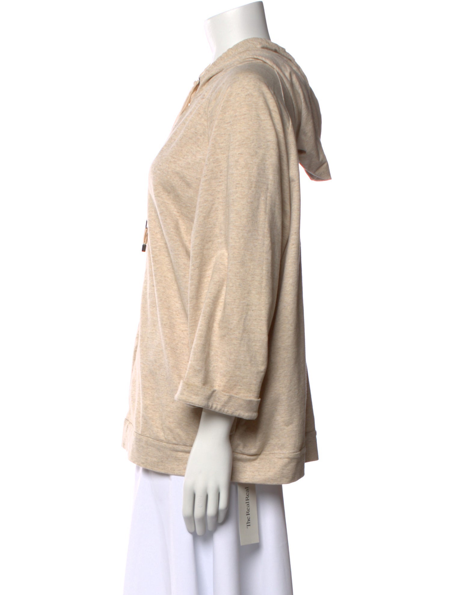 Brunello Cucinelli V-Neck Three-Quarter Sleeve Sweatshirt