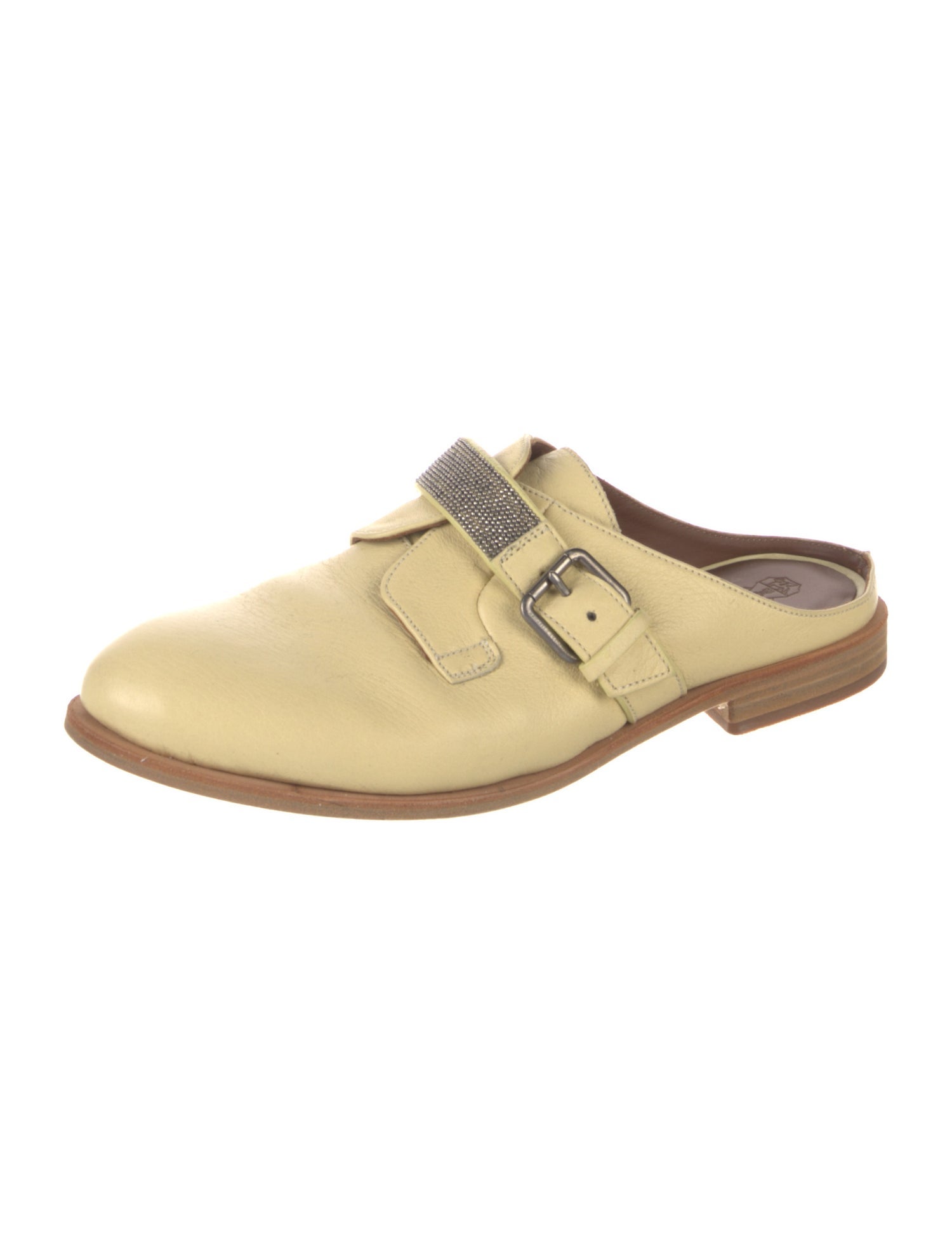 Brunello Cucinelli Monili Leather Mules