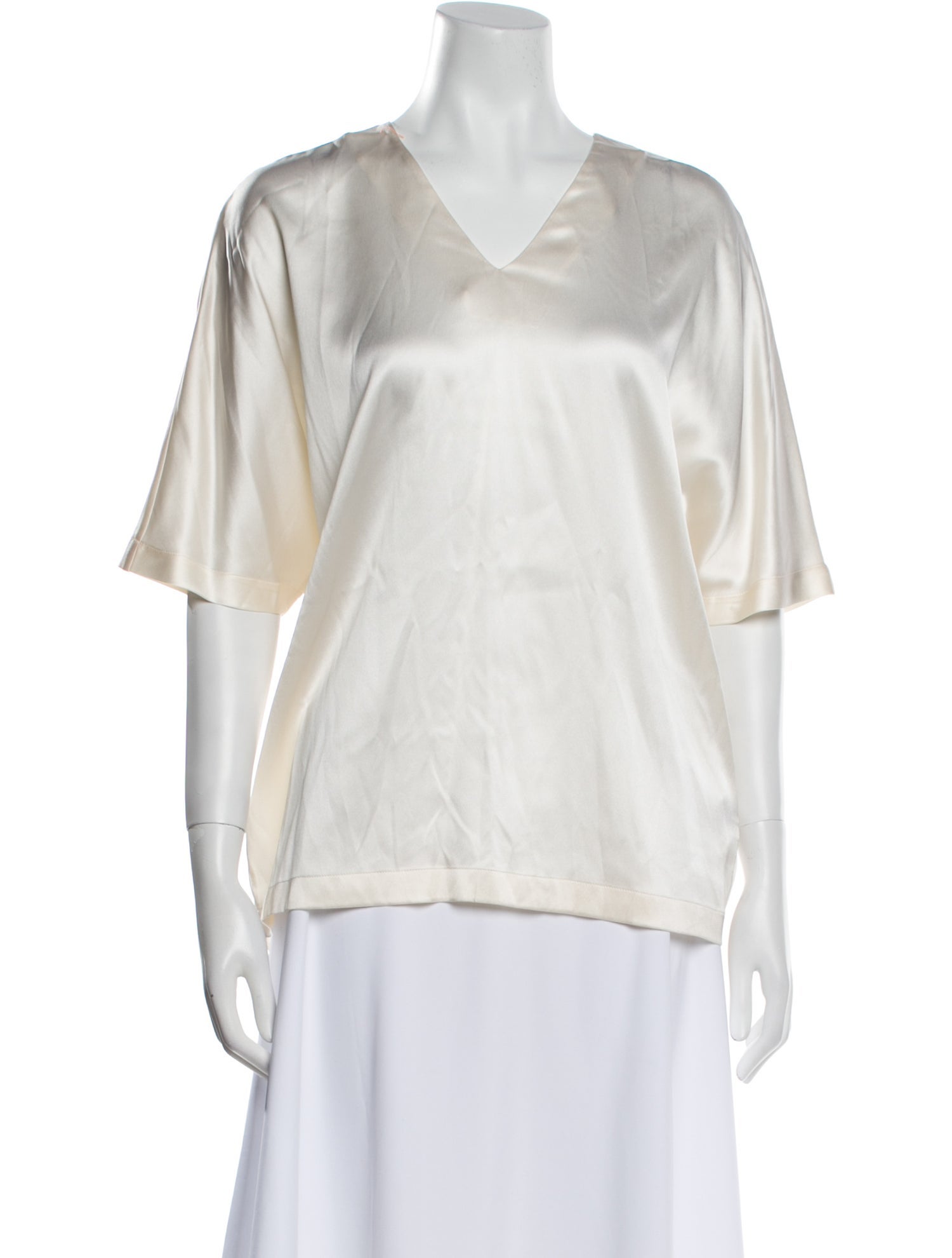 Brunello Cucinelli Silk V-Neck T-Shirt w/ Tags