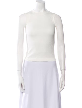 Brunello Cucinelli Crew Neck Sleeveless Crop Top