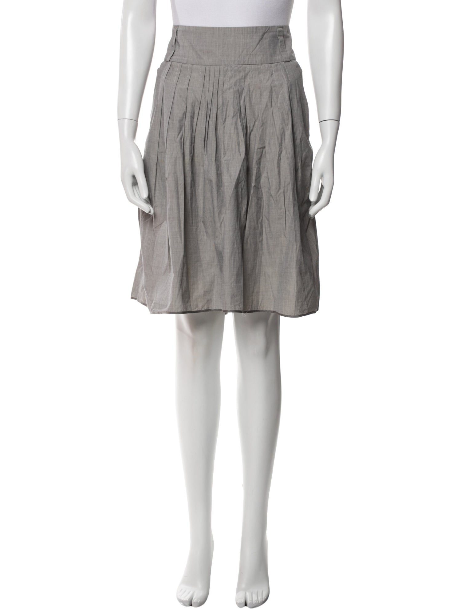 Brunello Cucinelli Pleated Accents Knee-Length Skirt