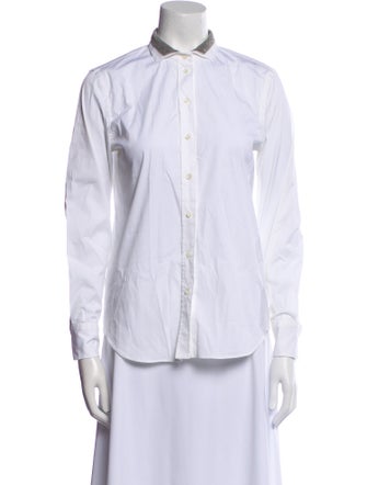 Brunello Cucinelli Long Sleeve Button-Up Top