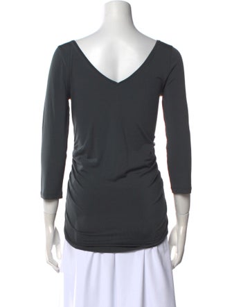 Brunello Cucinelli V-Neck Three-Quarter Sleeve Top