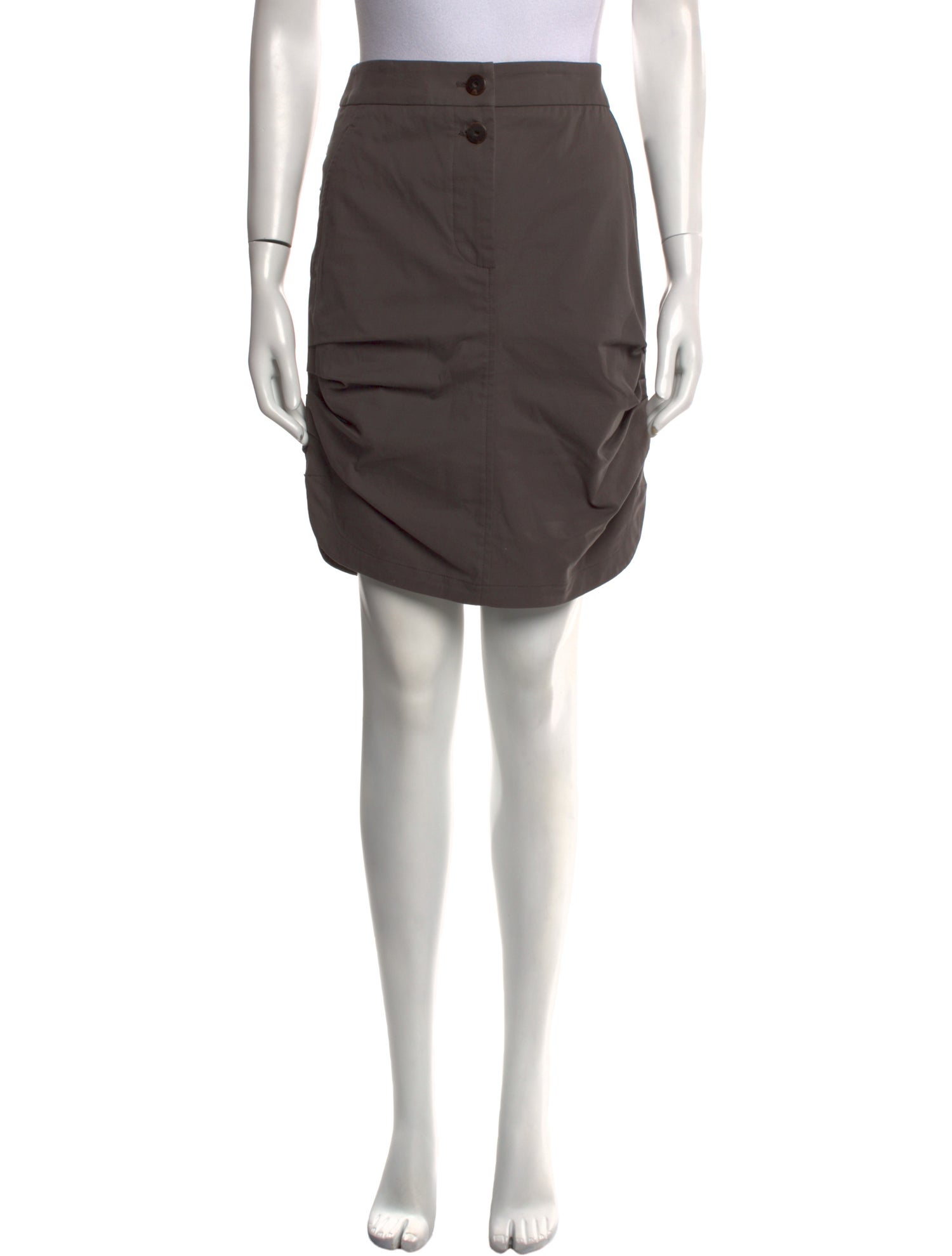 Brunello Cucinelli Pleated Accents Knee-Length Skirt