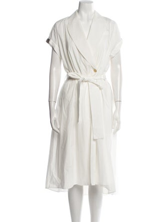 Brunello Cucinelli V-Neck Midi Length Dress