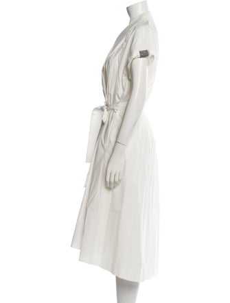 Brunello Cucinelli V-Neck Midi Length Dress