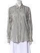 Brunello Cucinelli Silk Striped Button-Up Top