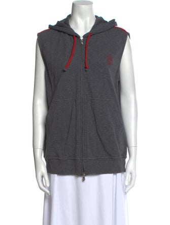 Brunello Cucinelli Crew Neck Sleeveless Sweatshirt