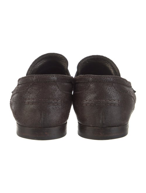 Brunello Cucinelli Leather Crystal Embellishments Loafers