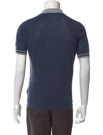 Brunello Cucinelli Linen V-Neck Polo Shirt