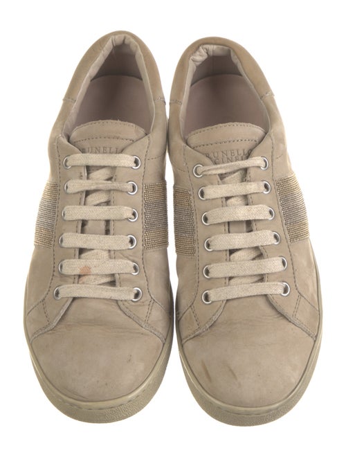 Brunello Cucinelli Nubuck Beaded Accents Sneakers
