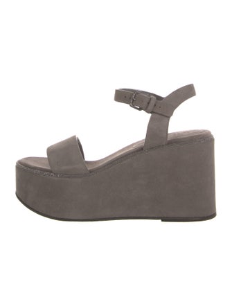 Brunello Cucinelli Suede Beaded Accents Sandals