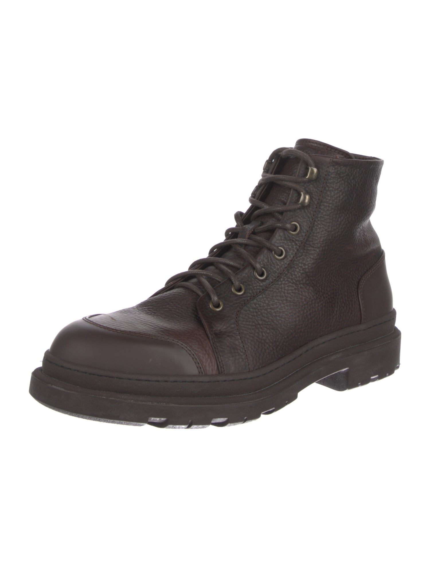 Brunello Cucinelli Leather Lace-Up Boots