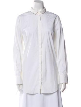 Brunello Cucinelli Long Sleeve Button-Up Top