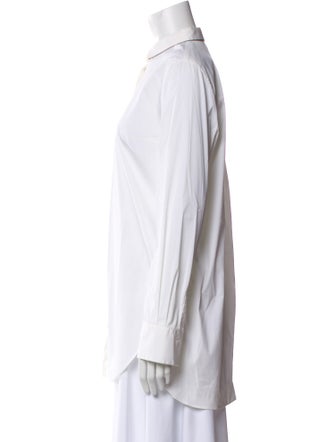 Brunello Cucinelli Long Sleeve Button-Up Top