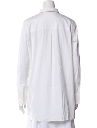 Brunello Cucinelli Long Sleeve Button-Up Top