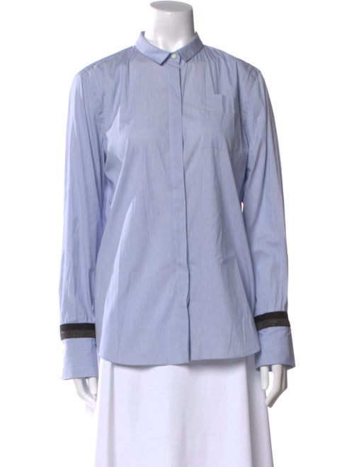 Brunello Cucinelli Long Sleeve Button-Up Top