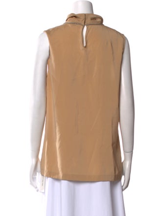 Brunello Cucinelli Silk Cowl Neck Top