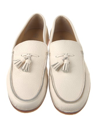 Brunello Cucinelli Leather Tassel Accents Loafers