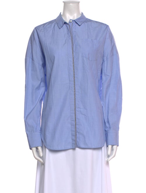 Brunello Cucinelli Long Sleeve Button-Up Top