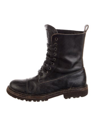 Brunello Cucinelli Monili Leather Combat Boots