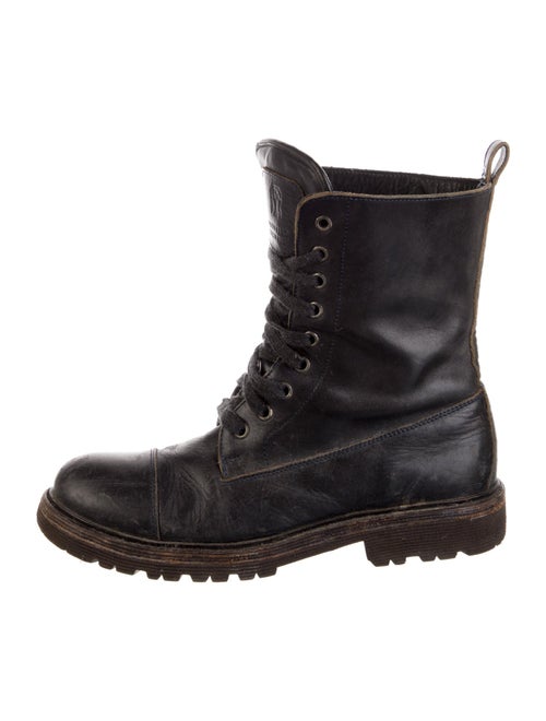 Brunello Cucinelli Monili Leather Combat Boots