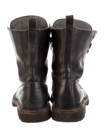 Brunello Cucinelli Monili Leather Combat Boots