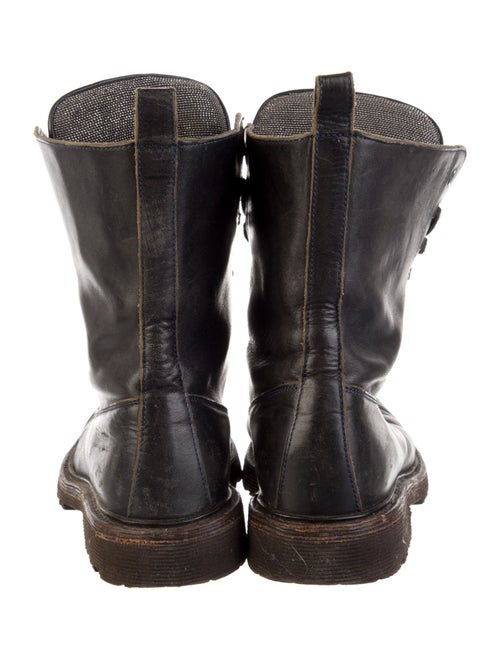 Brunello Cucinelli Monili Leather Combat Boots