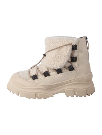 Brunello Cucinelli Studded Accents Combat Boots