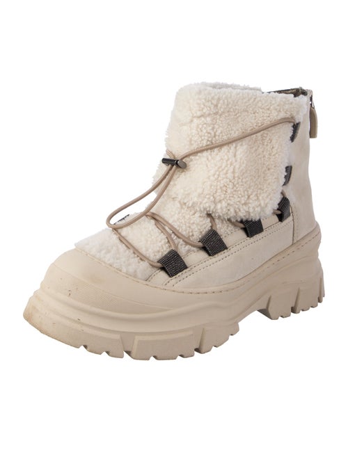 Brunello Cucinelli Studded Accents Combat Boots