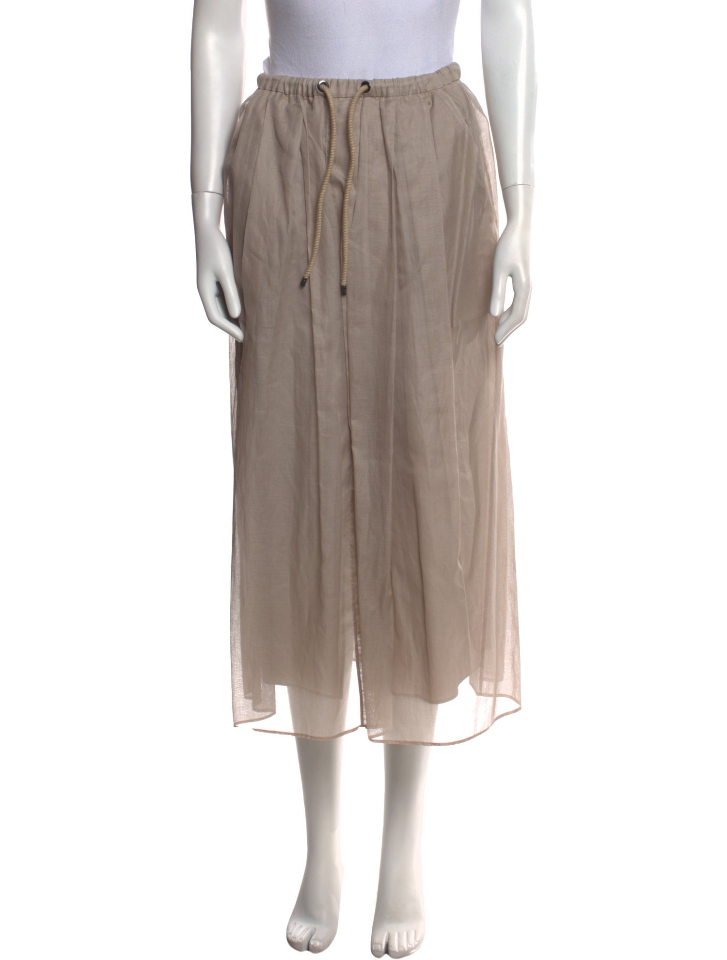 Brunello Cucinelli Pleated Accents Midi Length Skirt w/ Tags