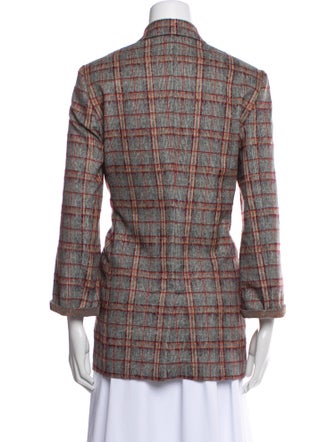 Brunello Cucinelli Virgin Wool Plaid Print Blazer