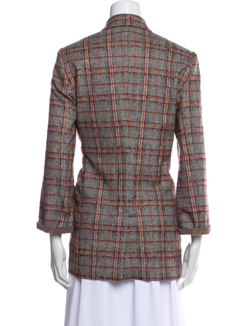 Brunello Cucinelli Virgin Wool Plaid Print Blazer