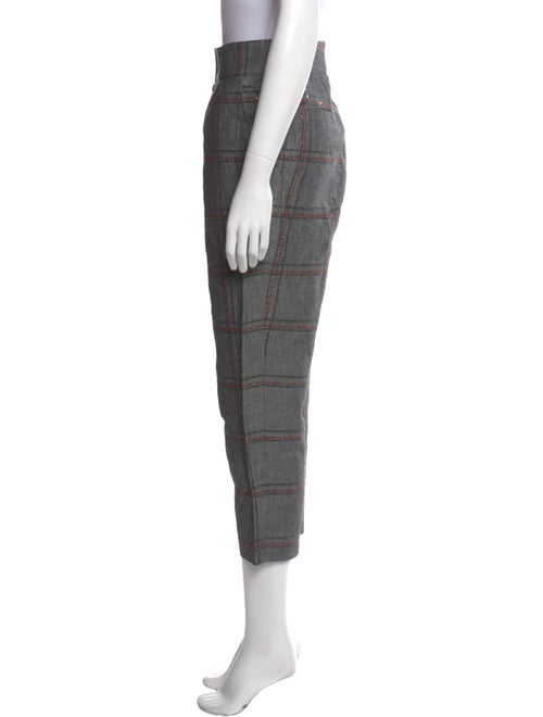 Brunello Cucinelli Plaid Print Straight Leg Pants