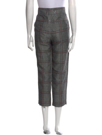 Brunello Cucinelli Plaid Print Straight Leg Pants