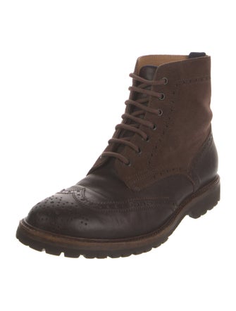 Brunello Cucinelli Leather Lace-Up Boots