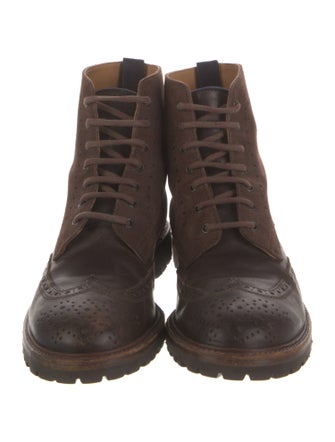 Brunello Cucinelli Leather Lace-Up Boots