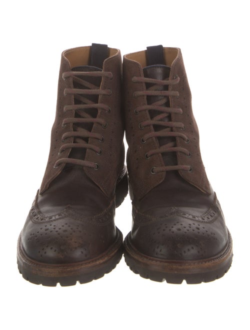 Brunello Cucinelli Leather Lace-Up Boots