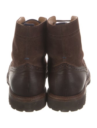 Brunello Cucinelli Leather Lace-Up Boots
