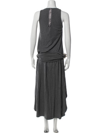Brunello Cucinelli Crew Neck Long Dress