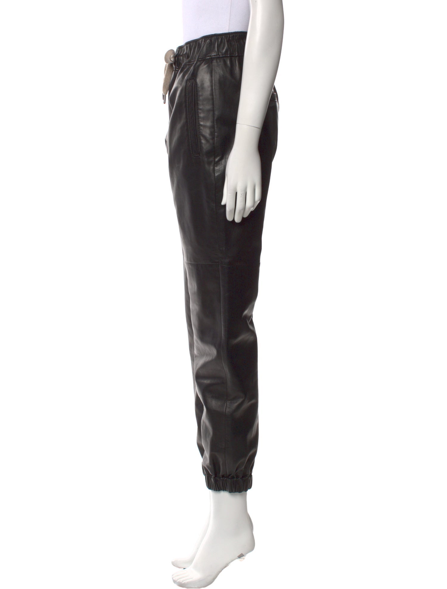 Brunello Cucinelli Leather Skinny Leg Pants