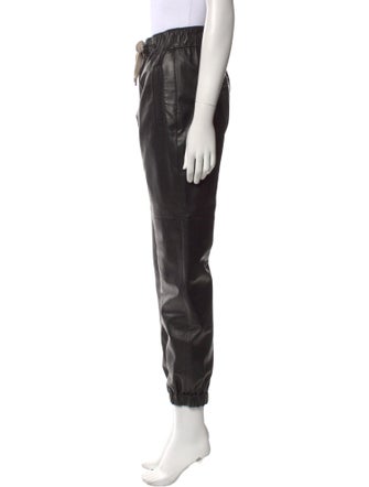Brunello Cucinelli Leather Skinny Leg Pants