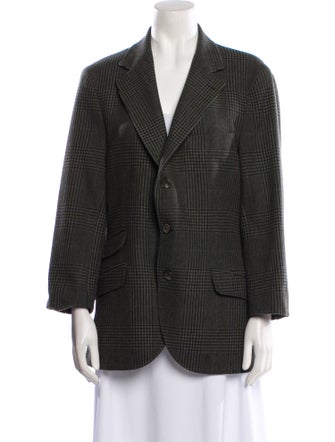 Brunello Cucinelli Wool Plaid Print Blazer